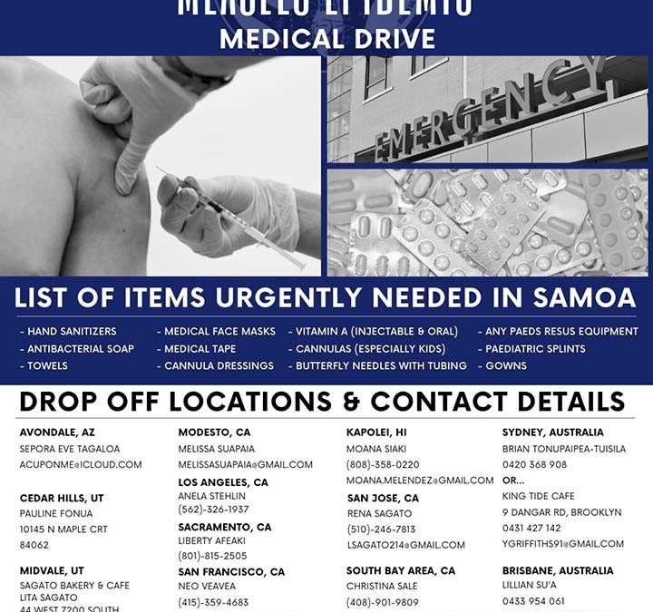 Medical Supplies Drive for Samoa’s Measles Epidemic